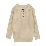 Klai Natural Rib Knit Polo Sweater