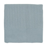 Carmina Sky Blue Rib Knit Collar Footie/Bonnet