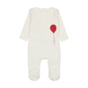 Coton Pom Ivory/Red Love Balloon Footie