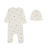 Coton Pom Ivory/Red Winter Flower Footie and Hat