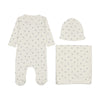 Coton Pom Ivory/Blue Wheats Layette Set