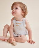 Buho Sky Grey Linen Romper