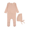 Lilette Shell Pink Linear Footie and Hat