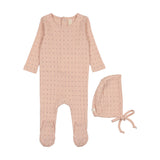 Lilette Shell Pink Linear Footie and Hat