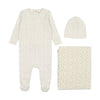 Mema Knit Blue Cherry Print Layette Set