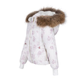 Manteau Jr Mauve Printed Bunny Coat