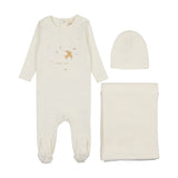 Mema Knit Cream/Taupe Flying Bird Layette Set