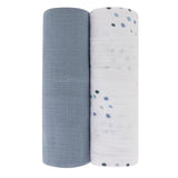 Ely's and Co 2pk Blue/Raindrop Swaddle