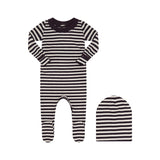 Little Parni Purple/Ivory Stripe Footie