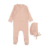 Lilette Peach Pinpoint Wrap Footie/Bonnet