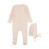 Lilette Shell Pink Print Pointelle Wrap Footie/Hat