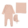 Lilette Peach Pinpoint Wrap Layette Set