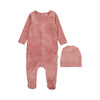 Pouf Pink Velour Bunny Footie