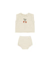 Rylee and Cru Natural Scallop Cherry Baby Set