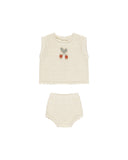 Rylee and Cru Natural Scallop Cherry Baby Set