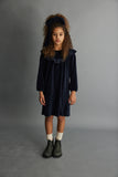 My Litle Cozmo Navy Velour Rene Dress