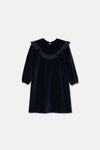 My Litle Cozmo Navy Velour Rene Dress