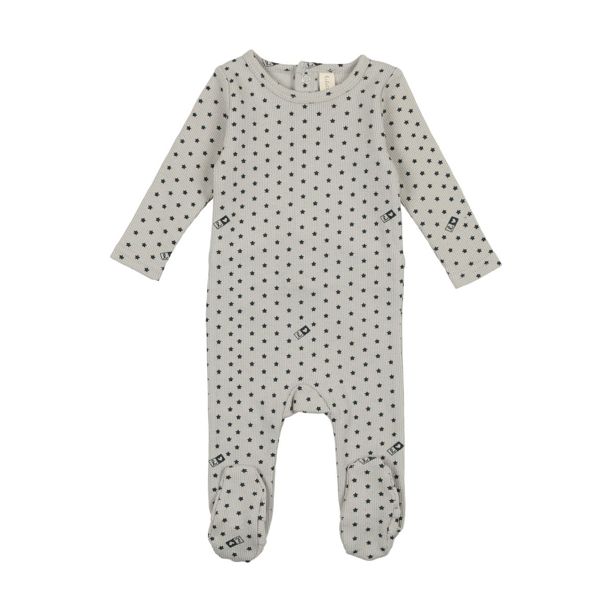 Lilette Cloud/Navy Rib Star Footie – Little Loungers