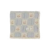 Bebe Organic Blue Rocking Horse Blanket