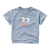 Sproet & Sprout Misty Blue Short Sleeve Smiley Sweatshirt