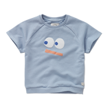 Sproet & Sprout Misty Blue Short Sleeve Smiley Sweatshirt