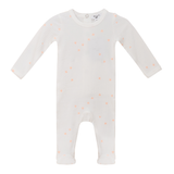 Fragile White/Rose Clover Footie