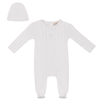 Bebe Bella White Pointelle Cherry Footie/Hat