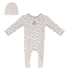 Lux White Cherry Rib Footie/Hat