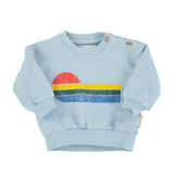 Piupiuchick Light Blue Print Wave Sweatshirt