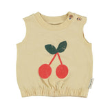 Piupiuchick Sand Sleeveless Cherry Top