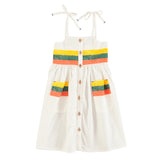 Piupiuchick Ecru Multi Stripe Long Dress