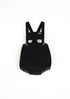 Popelin Black Corduroy Bib Romper