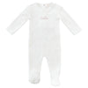 Kipp White and Pink Velour Bebe Footie