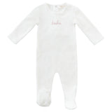 Kipp White and Pink Velour Bebe Footie