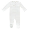 Kipp White and Stone Velour Bebe Footie