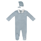 Kipp Blue Embroider Footie and Bonnet