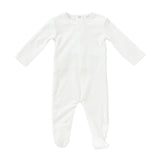 Kipp White Leaf Motif Footie