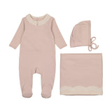 Mon Tresor Rose Smoke Tiny Eyelet Layette Set