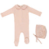 Bebe Organics Powder Collar Footie and Bonnet