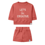 Snug Red Sweatshirt and Shorts