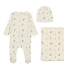 Bee & Dee Ivory Girl Swan Print Layette Set