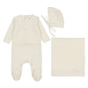 Bee & Dee Ivory Pleat Neck Layette Set