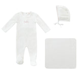 Kipp White and Pink Velour Bebe Layette Set