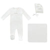 Kipp White and Stone Velour Bebe Layette Set