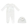 Kipp White Embroidered Footie and Hat