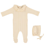 Bebe Organic Natural Bebe Collar Footie and Bonnet