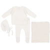 Lilette White Pointelle Bris Set and Blanket