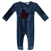 Mocha Dark Teal Velour Apple Footie