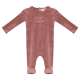 Bebe Bella Rose Velour Footie