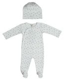 Crew White Citrus Pattern Footie and Hat